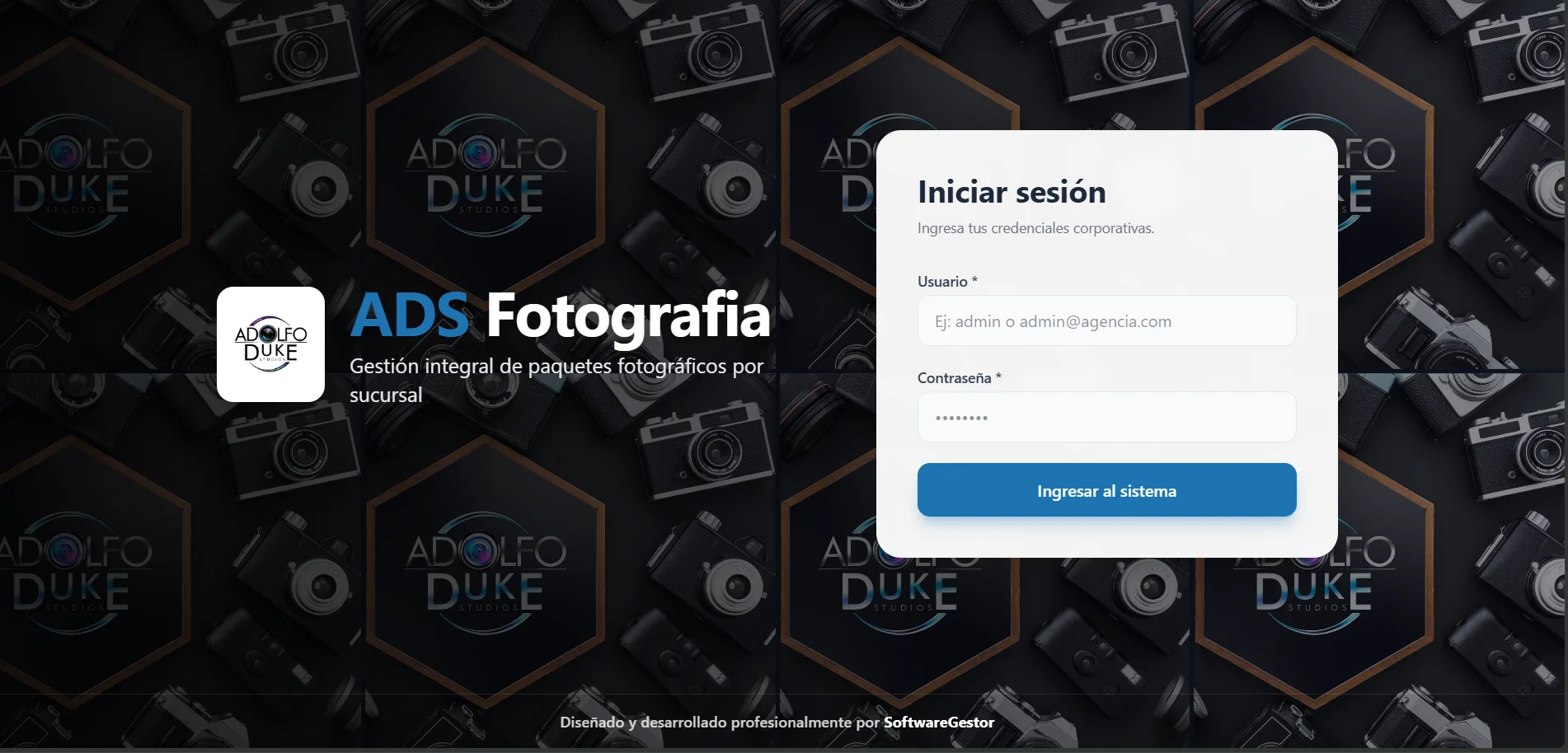 ERP Fotográfico & Grados Escolares - Pantalla operativa 2